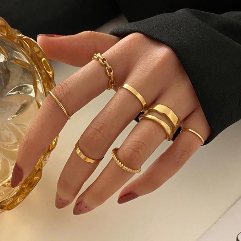 Cheap Trendy Butterfly Metal Punk Rings Set for Women Girls Geometry  Adjustable Finger Ring Party Jewelry Gifts Fashion Accessories | Joom